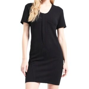 Loft Black Fitted Sweater Mini Dress Size S